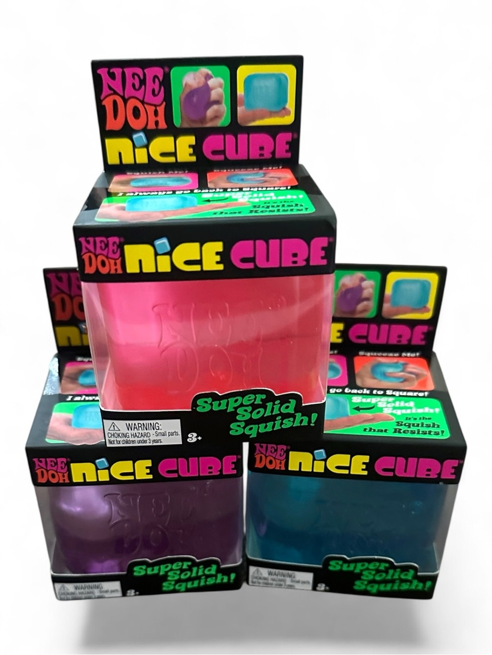 NeeDoh Nice Cube Super Solid Squish lot of 3 new in box
